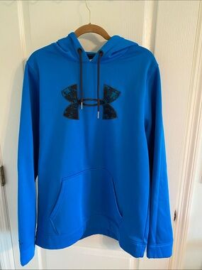 Under Armour Men's Bright Blue Logo Crewneck Hoodie